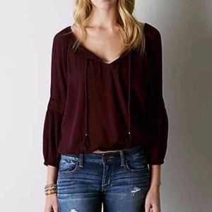 burgundy Boho Shirt